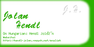 jolan hendl business card